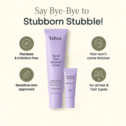 Facial Hair Removal Cream & Calming Serum