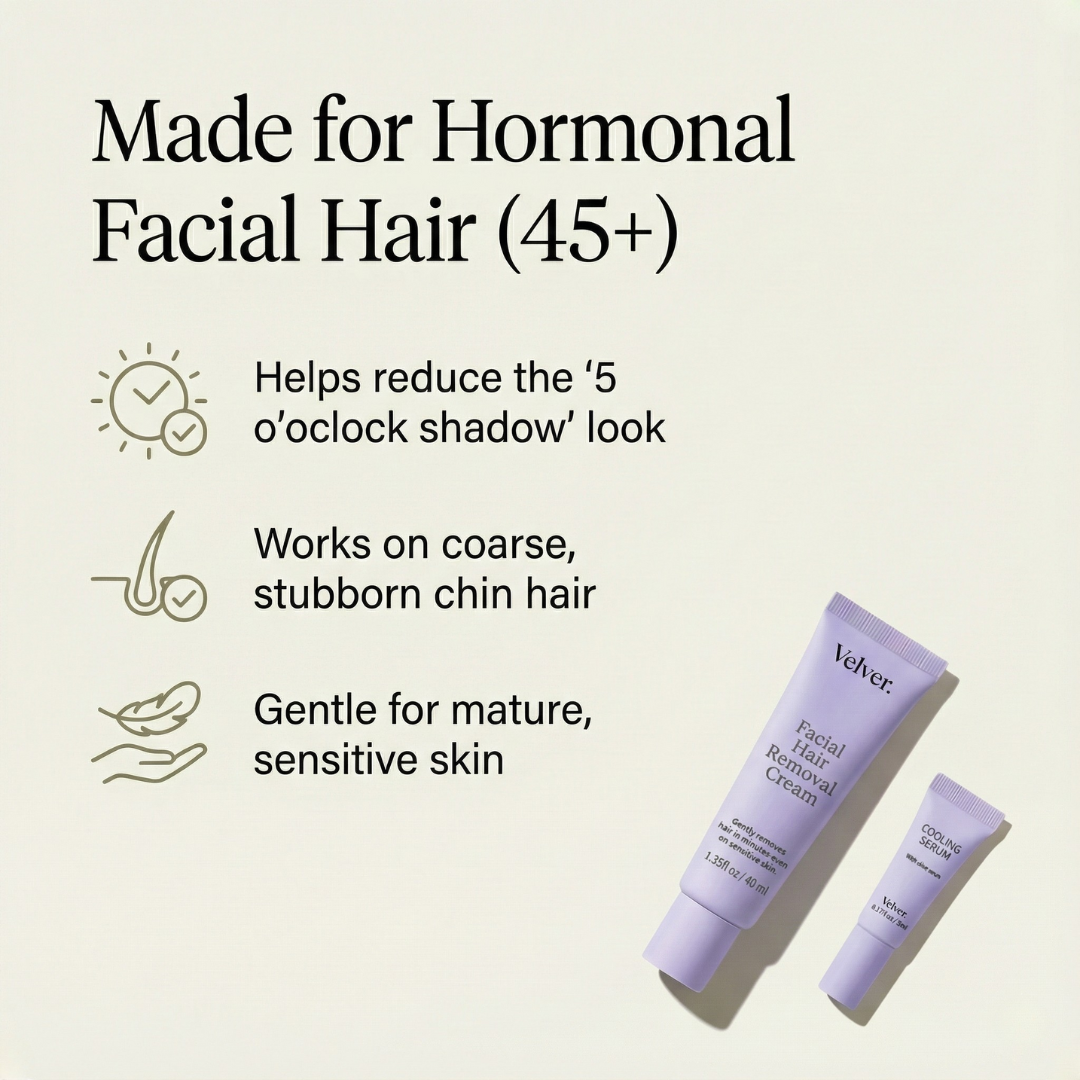 Velver — Hair Removal Cream for Menopause Chin & Upper-Lip Hair (45+)