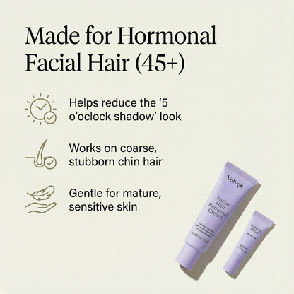 Velver — Hair Removal Cream for Menopause Chin & Upper-Lip Hair (45+)